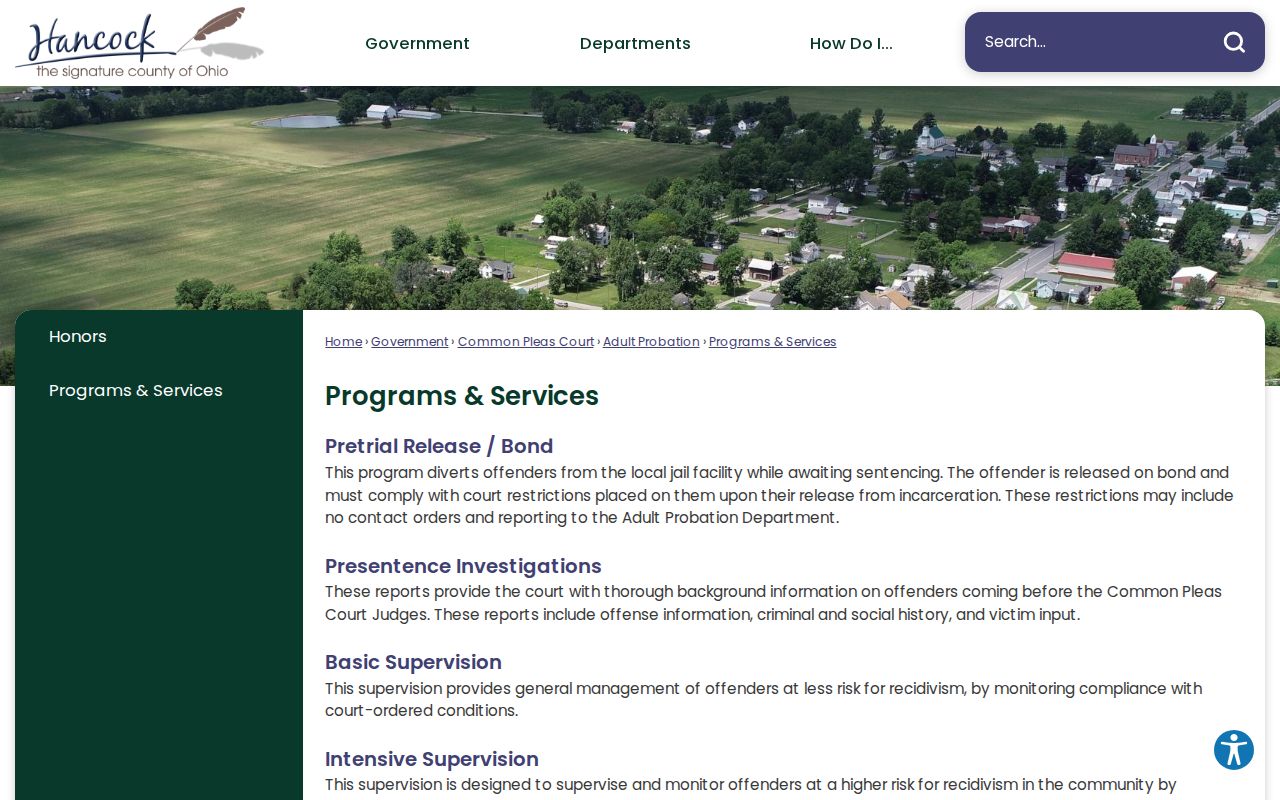 Hancock County bond and pretrial release program information